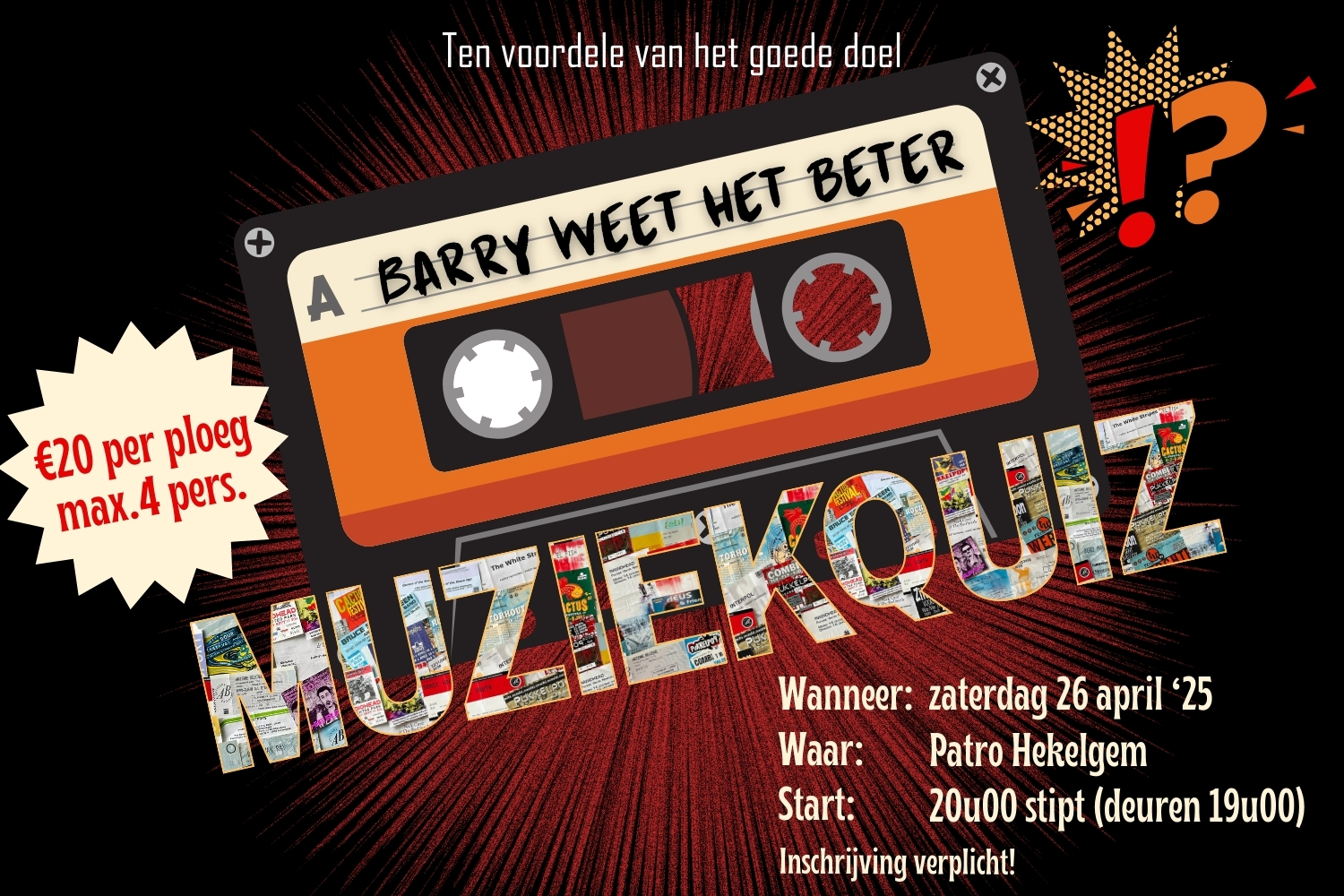 ‘Barry weet het beter’-muziekquiz op 26/04/25